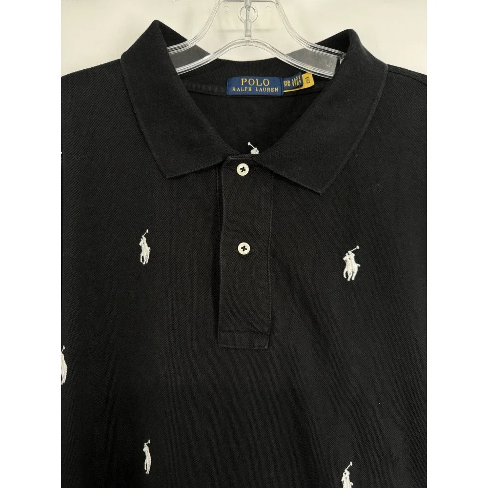 Polo Ralph Lauren Short Sleeve All Over Print Pony Logo Polo Shirt 3XL Big 3XB